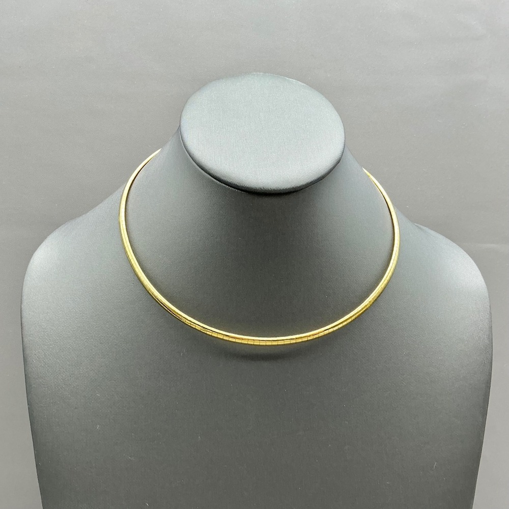 Omega Chain Collar Necklace Womens Gold Tone Sleek Minimalist Jewelry Accessory